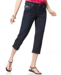 An elegantly tapered leg and intricate embroidery elevate a classic pair of Style&co. jeans. Extra tummy control in front gives you a sleek silhouette, too! (Clearance) An elegantly tapered leg and intricate embroidery elevate a classic pair of Style&co. jeans. Extra tummy control in front gives you a sleek silhouette, too! (Clearance)
