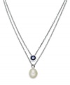 A classic style with a modern spin. Fresh by Honora's pretty two-row necklace features a cultured freshwater pearl (9-9-1/2 mm) and a bezel-set amethyst (1/2 ct. t.w.) in sterling silver. Approximate length: 16 and 17 inches + 2-inch extender. Approximate drop: 1/2 inch and 1/4 inch.