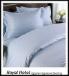 Royal Hotel's Stripe Blue 800 Thread Count 4pc Queen Bed Sheet Set 100% Egyptian Cotton, Sateen Stripe, Deep Pocket