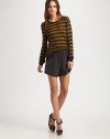 Striped, casual-cool silk design with a comfy elastic waistband. Elastic waistbandSlash pocketsSilkDry cleanImported