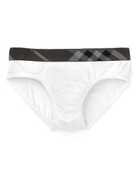 Modal briefs with signature Burberry check on the elastic waist band. Modal briefs with signature Burberry check on the elastic waist band.