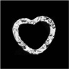 Sterling Silver Hammered Heart Ring Link Pendant 17mm