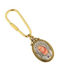 An elegant way to carry your faith with you throughout the day. This intricate, two tone key chain by Vatican features a beautiful depiction of Mary in enamel with a round-cut, purple crystal accent. Crafted in gold tone and silver tone mixed metal. Approximate drop: 4 inches. An elegant way to carry your faith with you throughout the day. This intricate, two tone key chain by Vatican features a beautiful depiction of Mary in enamel with a round-cut, purple crystal accent. Crafted in gold tone and silver tone mixed metal. Approximate drop: 4 inches.
