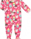 Carter's Hot Pink Cupcake Fleece Blanket Sleeper Footed Pajamas