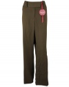 Charter Club Womens Dark Walnut Brown Slim It Up Pants