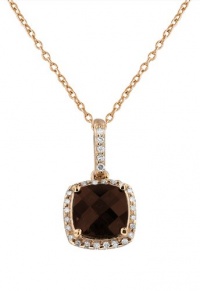 Effy Jewlery 14K Rose Gold Smokey Quartz & Diamond Pendant, 1.47 TCW Effy Jewlery 14K Rose Gold Smokey Quartz & Diamond Pendant, 1.47 TCW