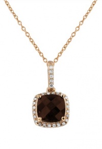 Effy Jewlery 14K Rose Gold Smokey Quartz & Diamond Pendant, 1.47 TCW