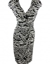 Alfani Womens Animal Print Side Buckle Wrap Dress