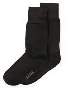 Solid sueded trouser socks with Lauren by Ralph Lauren printed on sole. Style #7700A