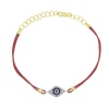 Meira T Solid 14K Yellow Gold Diamond & Blue Sapphire Evil Eye Charm Rope Bracelet