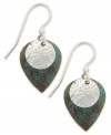 Patina with panache. Jody Coyote's sterling silver drop earrings are set in brass with a turquoise and brown finish for a classic, cool touch. Approximate drop: 1-1/4 inches.