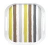 Q Squared Small Square Tray with Handles Urban Block, Platinum Stripes