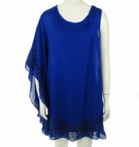 Reign Beading Trim One Sleeve Dress Royal Small Reign Beading Trim One Sleeve Dress Royal Small
