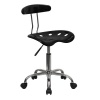Flash Furniture LF-214-BLK-GG Vibrant Black and Chrome Computer Task Chair with Tractor Seat
