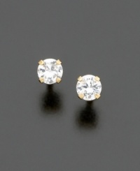 Make her feel special with these sparkling cubic zirconia stud earrings. Set in 14k gold. Make her feel special with these sparkling cubic zirconia stud earrings. Set in 14k gold.