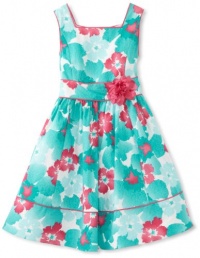 Sweet Heart Rose Girls 7-16 Plus Size Floral Printed Dress, Turquoise/Pink, 14.5 Sweet Heart Rose Girls 7-16 Plus Size Floral Printed Dress, Turquoise/Pink, 14.5