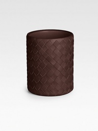 A desk accent for the home and office alike, defined by Bottega Veneta's superior craftsmanship and style in gently handwoven nappa leather. 3.9H X 3.3 diam. Made in Italy A desk accent for the home and office alike, defined by Bottega Veneta's superior craftsmanship and style in gently handwoven nappa leather. 3.9H X 3.3 diam. Made in Italy