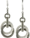 Judith Jack Sterling Silver Marcasite and Crystal Pave Knot Drop Earrings