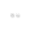 14K White Gold 4mm CZ Earrings New in Gift Box