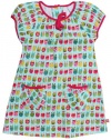 Zutano Owls Picnic Dress - Aqua-12 Months