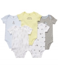 Get him ready for wild adventures with any of these bodysuits from this Carter's 5-pack. Get him ready for wild adventures with any of these bodysuits from this Carter's 5-pack.