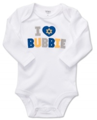 Dress him up and spread the love during the special celebrations with this Hanukkah-inspired bodysuit from Carter's. Dress him up and spread the love during the special celebrations with this Hanukkah-inspired bodysuit from Carter's.