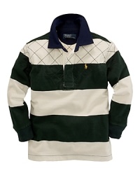 A classic rugby is updated with heritage details for an always-preppy look. A classic rugby is updated with heritage details for an always-preppy look.