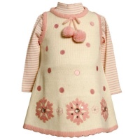 Size-18M BNJ-8099X 2-Piece PINK IVORY SEQUIN BEADED SNOWFLAKE BORDER SWEATER-KNIT JUMPER Holiday Party Dress Set,X18099 Bonnie Jean BABY/INFANT Size-18M BNJ-8099X 2-Piece PINK IVORY SEQUIN BEADED SNOWFLAKE BORDER SWEATER-KNIT JUMPER Holiday Party Dress Set,X18099 Bonnie Jean BABY/INFANT