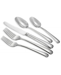 Infuse everyday or extraordinary meals with sleek style. This modern 18/10 stainless steel flatware collection from designer Monique Lhuillier features smooth, arched handles for comfort and timeless grace. Includes a gravy ladle, pierced tablespoon and pie server. Infuse everyday or extraordinary meals with sleek style. This modern 18/10 stainless steel flatware collection from designer Monique Lhuillier features smooth, arched handles for comfort and timeless grace. Includes a gravy ladle, pierced tablespoon and pie server.