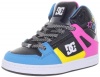 DC Kids Rebound Skate Shoe (Little Kid/Big Kid),Black/Crazy Pink/Yellow,3.5 M US Big Kid