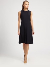 Timeless and elegant, finished with a crisp front pleat and a Peter Pan collar.Modified Peter Pan collarSleevelessInverted front pleatBack zipAbout 27 from natural waist75% wool/25% mohairDry cleanMade in Italy of imported fabricModel shown is 5'8 (172cm) wearing US size 4. Timeless and elegant, finished with a crisp front pleat and a Peter Pan collar.Modified Peter Pan collarSleevelessInverted front pleatBack zipAbout 27 from natural waist75% wool/25% mohairDry cleanMade in Italy of imported fabricModel shown is 5'8 (172cm) wearing US size 4.
