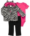 She'll be one exotic creature in this fun bodysuit, hoodie and pant outfit from Carter's.