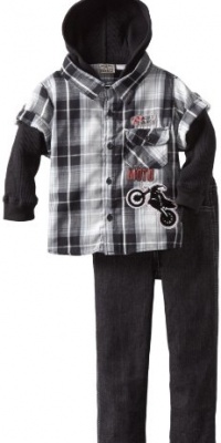 Little Rebels Boys 2-7 2 Piece World Champion Moto Set, Black, 4T Little Rebels Boys 2-7 2 Piece World Champion Moto Set, Black, 4T