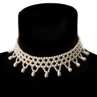 Bridal Charm Beaded Flex Choker (Ivory)