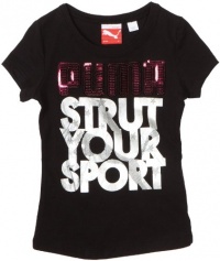 Puma - Kids Girls 2-6x Puma Strut Tee, Black, 5 Puma - Kids Girls 2-6x Puma Strut Tee, Black, 5