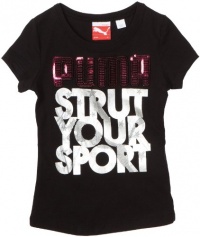 Puma - Kids Girls 2-6x Puma Strut Tee, Black, 5