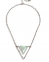 GUESS Silver-Tone and Mint Triangle Necklace, POP COLOR