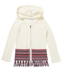 Sweet, sunny looks. This cozy hoodie from Roxy features fun fringe lining the bottom, making it the perfect style when the temperature dips. Sweet, sunny looks. This cozy hoodie from Roxy features fun fringe lining the bottom, making it the perfect style when the temperature dips.