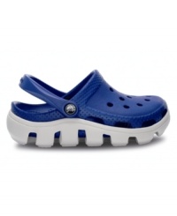 On-the-go is simple when he has these comfy clogs from Crocs to slip into. On-the-go is simple when he has these comfy clogs from Crocs to slip into.