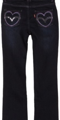 Levi's Girls 2-6x 1607 Love Lurex Slim Straight Jean, Blackbird, 4R Levi's Girls 2-6x 1607 Love Lurex Slim Straight Jean, Blackbird, 4R