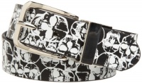 Levi's Boys 8-20 Reversible Skull Belt, Black/White, Medium