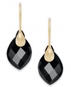Sleek & sophisticated. These elegant teardrop earrings feature faceted onyx stones (3-1/2 ct. t.w.) in 14k gold. Approximate drop: 1 inch.