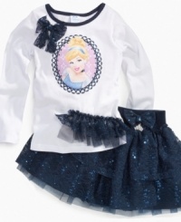 Satisfy the fanciful wish her heart makes with this sweetly detailed Cinderella shirt from Disney. Satisfy the fanciful wish her heart makes with this sweetly detailed Cinderella shirt from Disney.