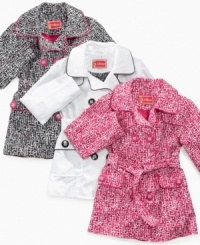 Bundle up. She can add sophistication to her daily style with one of these double-breasted trench coats from Dollhouse. Bundle up. She can add sophistication to her daily style with one of these double-breasted trench coats from Dollhouse.