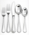 Teardrop handles trimmed in a delicate line and dot motif make Grandin flatware from Yamazaki an elegant selection for casual tables. With a polished finish.