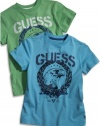 GUESS Kids Boys Little Boy Eagle Screen-Print Tee, TURQUOISE (5/6)