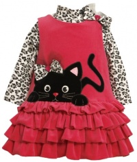 Bonnie Baby-Girls Infant Cat Applique Ribbed Velour Jumper, Fuchsia, 12 Months Bonnie Baby-Girls Infant Cat Applique Ribbed Velour Jumper, Fuchsia, 12 Months