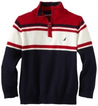 Nautica Sportswear Kids Boys 2-7 Quarter-Zip Center Stripe Sweater Nautica Sportswear Kids Boys 2-7 Quarter-Zip Center Stripe Sweater