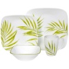 Corelle Bamboo Leaf Square Round 16-Piece Dinnerware Set, Service for 4