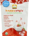 Happy Yogis Organic Yogurt Snacks for Babies and Toddlers, Strawberry, 1-Ounce Pouches (Pack of 8)